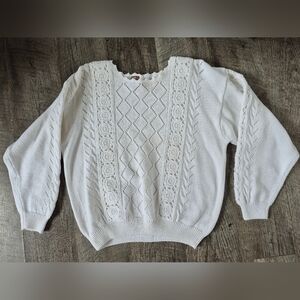 Vintage Alison H Women's 100% Cotton White Sweater